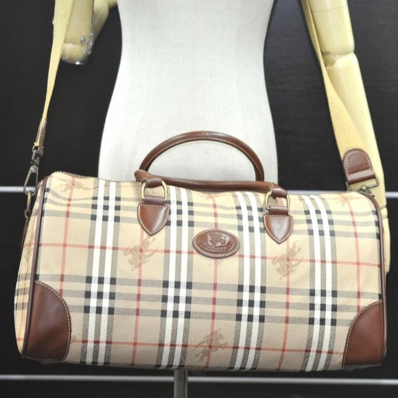 Auth Burberrys Nova Check 2Way Travel Boston Bag P - Picture 10 of 15